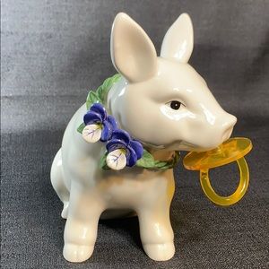 Baby Pig Piggy Bank with Pacifier
